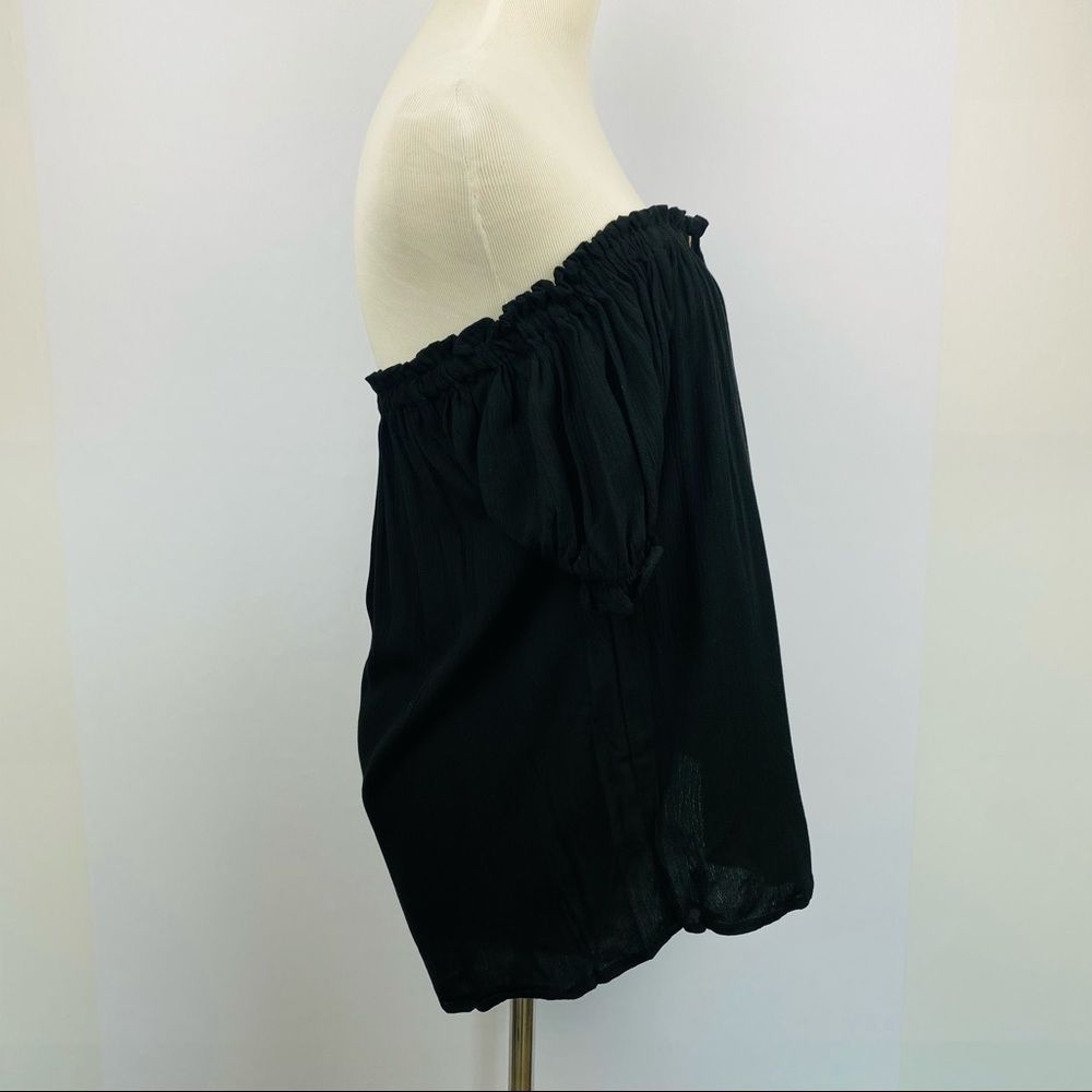 NEW ZANDER THREADS BLACK OFF THE SHOULDER BOHO TOP - Picture 6 of 12